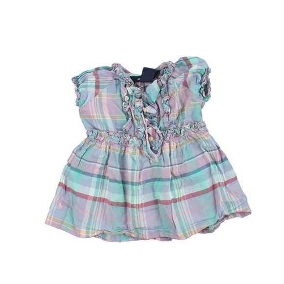 Ralph Lauren Girls Purple | Pink | Aqua Plaid Blouse size: 12 Months - Picture 1 of 1